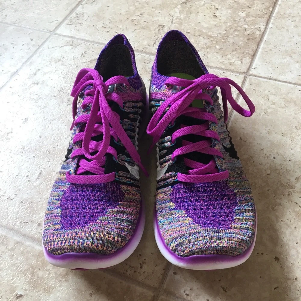 Nike Women's Multicolor Purple Flyknit Running Shoes